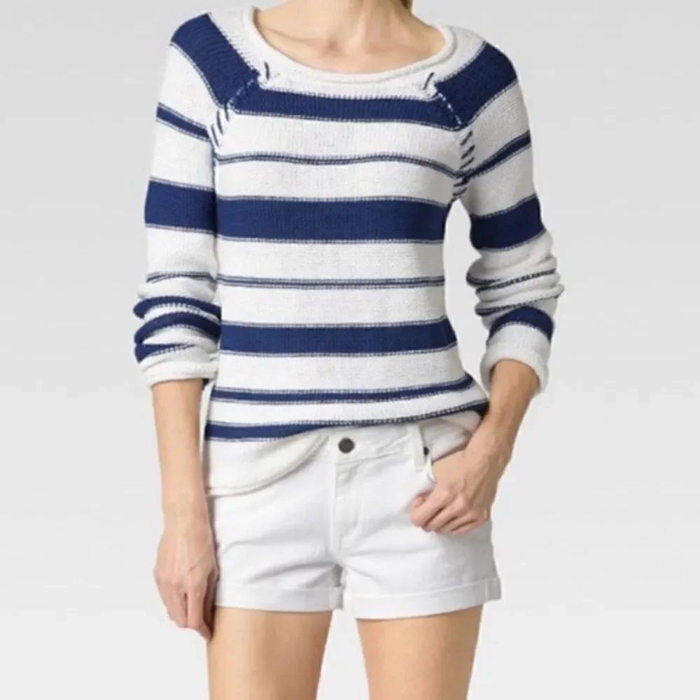 PAIGE Striped Cotton Sweater Pullover
